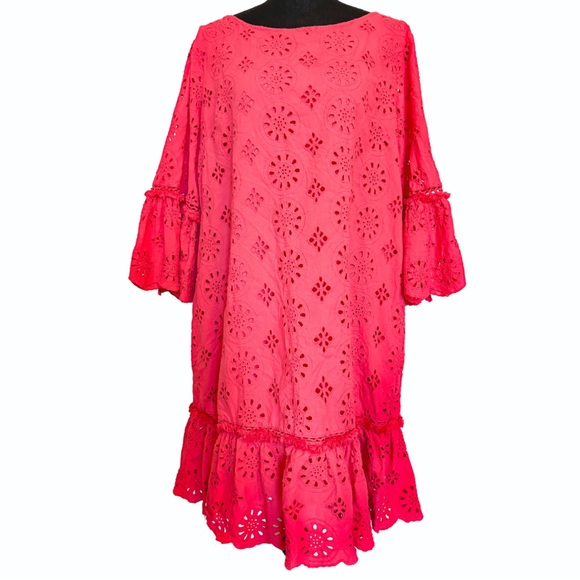 Anthropologie Dresses & Skirts - Anthropologie Romantic Dani Pink Eyelet Lace Tunic Size XL